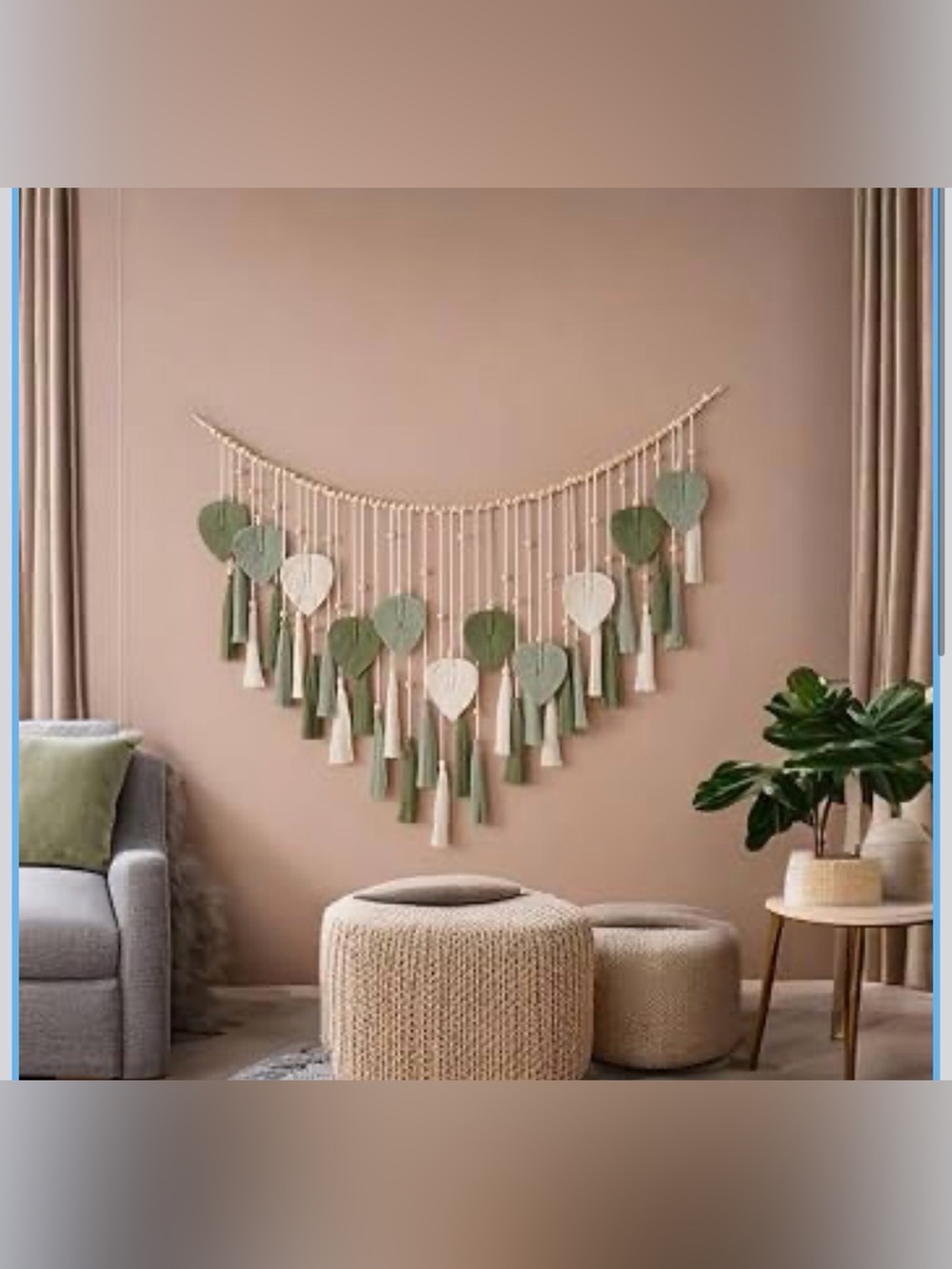 Macrame Wall Hanging - 49.3"x29.5" Large Boho Tapestry Wall Decor Bohemian Handm